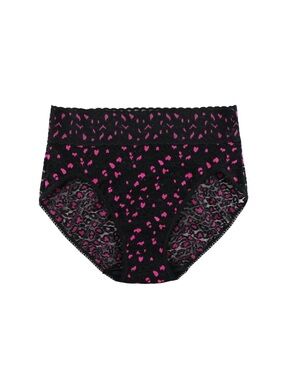 🆕 Hanky Panky French Briefs in Black/Tulip Pink Leopard- M